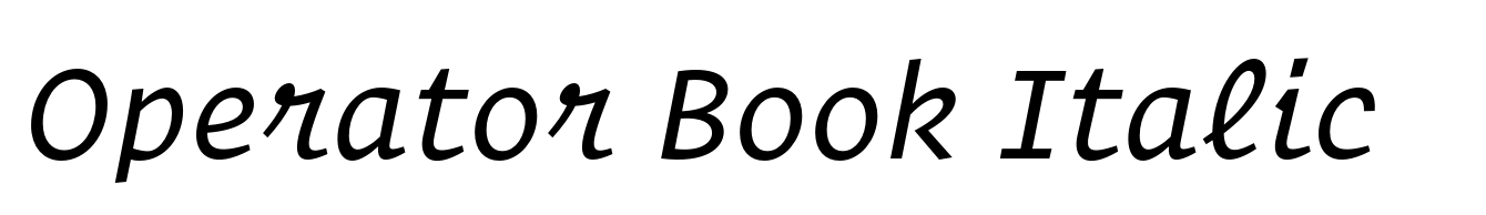 Operator Book Italic